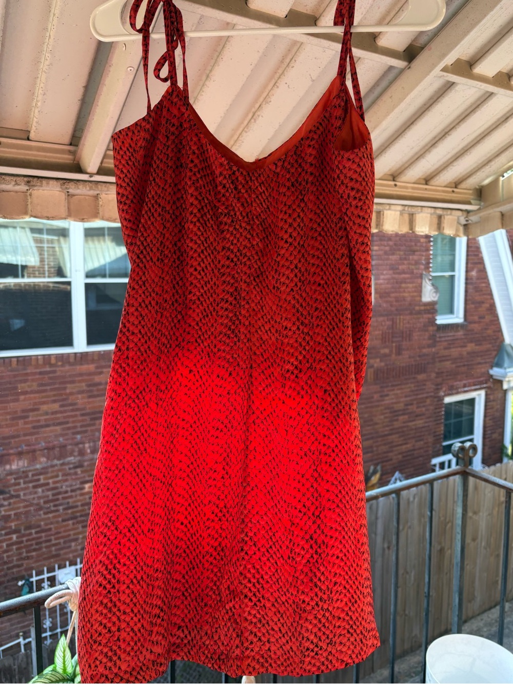 Buddy Love Red and Black Printed Slip Dress Size Medium